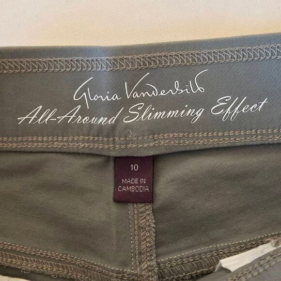 NWT Gloria Vanderbilt Womens Green Pullon Crop Length Pants Size 10 - Picture 4 of 10